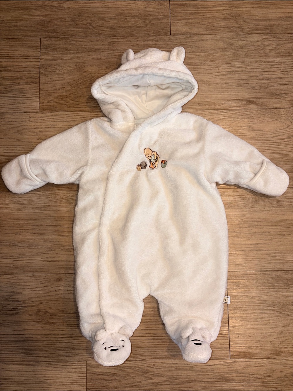 Disney Winnie The Pooh Ivory Plush Pramsuit Newborn